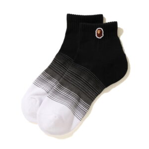 Sports socks BAPE Ape Head One Point Gradation Ankle Socks Black Black 714479