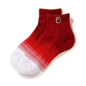 Sports socks BAPE Ape Head One Point Gradation Ankle Socks Red Red 713826