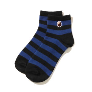 Sports socks BAPE Ape Head One Point Hoop Ankle Socks Black/Blue White 714488