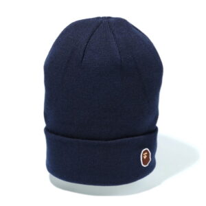 BAPE Ape Head One Point Knit Hat Navy Navy 716967