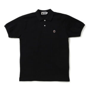 BAPE Ape Head One Point Polo Black Black 717004