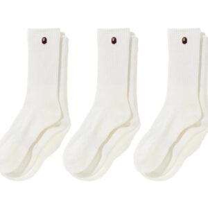 Sports socks BAPE Ape Head One Point Socks (3pack) White White 717747