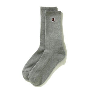 Sports socks BAPE Ape Head One Point Socks Gray Gray 717667