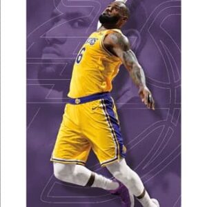 LeBron James Los Angeles Lakers NBA Purple Wall Poster 712647