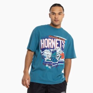 Mitchell & Ness Charlotte Hornets Vintage Abstract T-Shirt Turquoise 712728