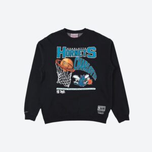 Mitchell & Ness Charlotte Hornets Vintage Hoop NBA Crew Neck Jumper T-Shirt 717319