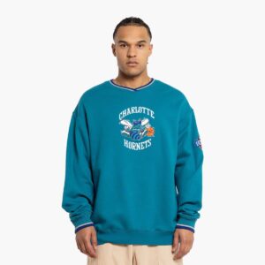 Mitchell & Ness Charlotte Hornets Vintage Shooting NBA Crew Neck Jumper T-Shirt 717265