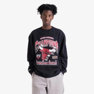 Mitchell & Ness Chicago Bulls Vintage Beveled NBA Crew Neck Jumper T-Shirt 717282