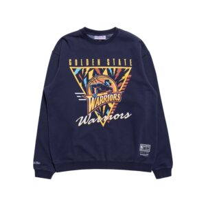 Mitchell & Ness Golden State Warriors Tri-Logo NBA Crewneck T-Shirt Black 717360