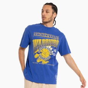 Mitchell & Ness Golden State Warriors Vintage Brush Off 2.0 NBA T-Shirt Blue 714970