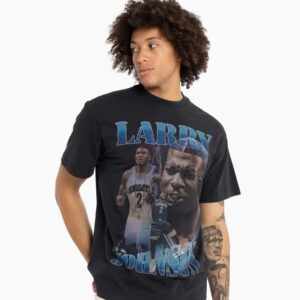 Mitchell & Ness Larry Johnson Charlotte Hornets Player Stats T-Shirt Black 713044