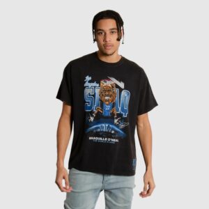 Mitchell & Ness Shaquille O'Neal Los Angeles Lakers Vintage Caricature NBA T-Shirt Black 713057