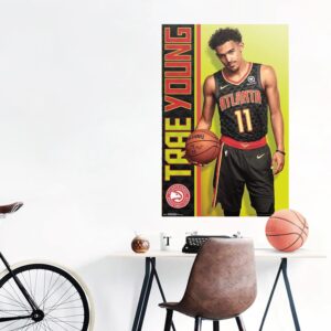 Trae Young Atlanta Hawks NBA Yellow Wall Poster Black 712431