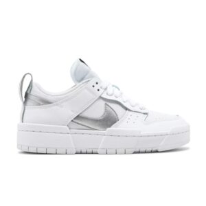 Wmns Nike Dunk Low Disrupt White Metallic Silver White/Metallic Silver/White DJ6226 100