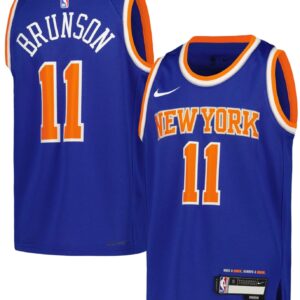 Basketball Jersey 2023-24 New York Knicks Jalen Brunson #11 Youth Icon Edition Swingman Blue Jersey Blue 719630