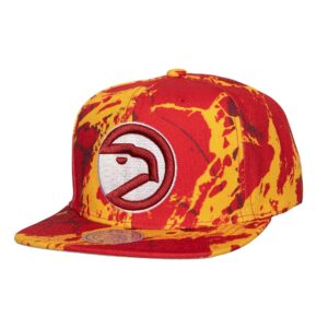 Mitchell & Ness Down For All Snapback HWC Atlanta Hawks Hat Yellow/Red 729036