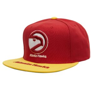 Mitchell & Ness Logo Bill Snapback HWC Atlanta Hawks Hat Orange 729053