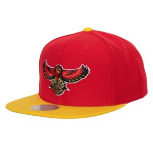 Mitchell & Ness Team 2 Tone 2.0 Snapback HWC Atlanta Hawks Hat Yellow/Red 729109