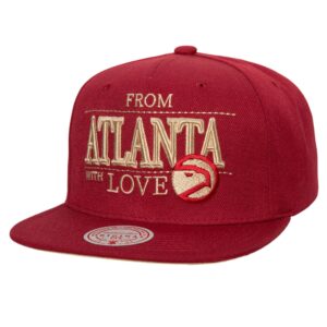 Mitchell & Ness With Love Snapback HWC Atlanta Hawks Hat Red 728947