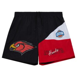 Mitchell & Ness Woven Vintage Logo Atlanta Hawks Shorts Black/White/Red 728092