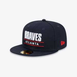 New Era Atlanta Braves Stacked 59FIFTY MLB Fitted Hat Black 721248