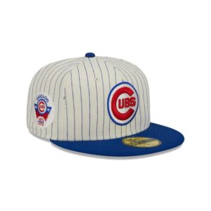 New Era Chicago Cubs 59FIFTY Retro Script MLB Fitted Hat Blue 723816