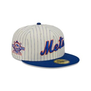 New Era New York Mets 59FIFTY Retro Script MLB Fitted Hat White-blue 722034