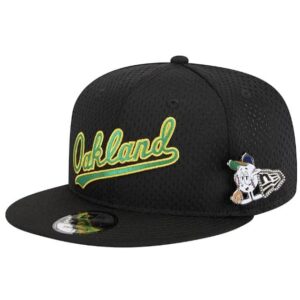 New Era Oakland Athletics Post Up Pin 9FIFTY MLB Snapback Hat Black 722655