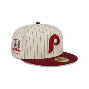 New Era Philadelphia Phillies 59FIFTY Retro Script MLB Fitted Hat Red-white 721297