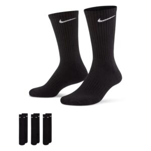 Nike Everyday Cushioned Training Crew Black Socks 3 Pack Black 718471