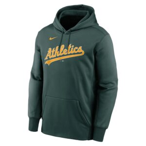 Nike Oakland Athletics Wordmark Therma Performance Pullover MLB Hoodie Black 724622