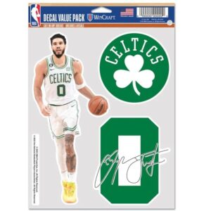 Wincraft Jayson Tatum Boston Celtics 3 Pack Decals Stickers Grey 726553