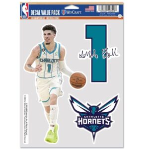 Wincraft LaMelo Ball Charlotte Hornets Decal 3 Pack Decals Stickers Grey 726555