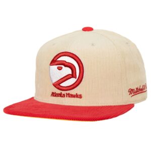 Mitchell & Ness 2 Tone Team Cord Fitted HWC Atlanta Hawks Hat White 735798