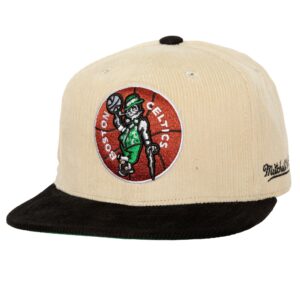 Mitchell & Ness 2 Tone Team Cord Fitted HWC Boston Celtics Hat Beige 734975