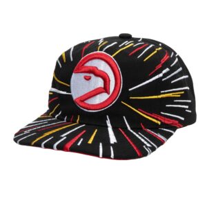 Mitchell & Ness Burst Deadstock Snapback HWC Atlanta Hawks Hat Black 729209