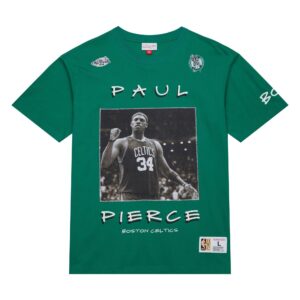 Mitchell & Ness Heavyweight Premium Player Vintage Logo Boston Celtics Paul Pierce T-Shirt Green 732752