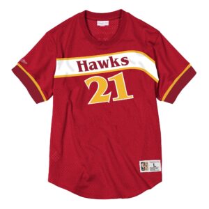 Mitchell & Ness Name And Number Mesh Top Atlanta Hawks 1987-88 Dominique Wilkins T-Shirt Red 729712