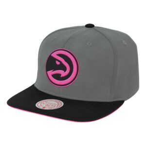 Mitchell & Ness Neon Lights Snapback Atlanta Hawks Hat Grey/Pink/Black 729166