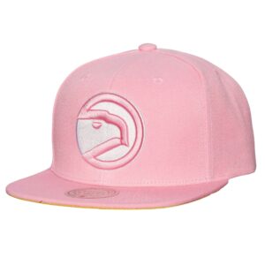 Mitchell & Ness Pastel Snapback HWC Atlanta Hawks Hat Pink 729217