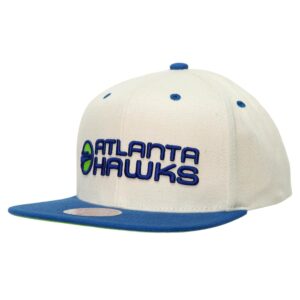 Mitchell & Ness Sail 2 Tone Snapback HWC Atlanta Hawks Hat White/Blue 729228