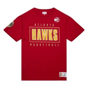 Mitchell & Ness Team OG 2.0 Premium SS Vintage Logo Atlanta Hawks T-Shirt Red 729721