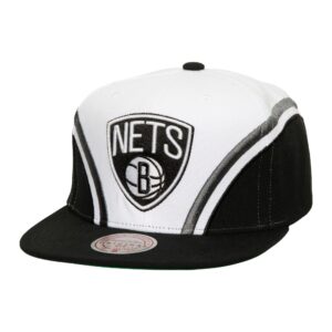 Mitchell & Ness Overhead Snapback Brooklyn Nets Hat White/Black 737119