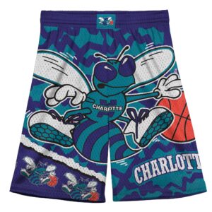 Mitchell & Ness Big Face Jumbotron Mesh Charlotte Hornets Youth Shorts Purple/Turquoise 740769