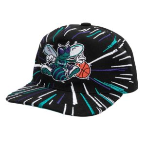 Mitchell & Ness Burst Deadstock Snapback HWC Charlotte Hornets Hat Black 738867