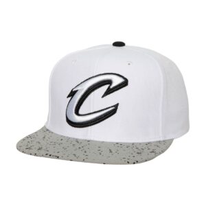 Mitchell & Ness Cement Top Snapback Cleveland Cavaliers Hat White 741258