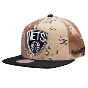 Mitchell & Ness Choco Camo Snapback Brooklyn Nets Hat Camouflage 737532