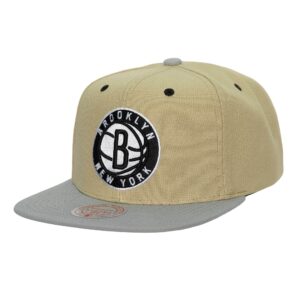 Mitchell & Ness Classic Canvas Snapback Brooklyn Nets Hat Beige 737681