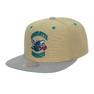 Mitchell & Ness Classic Canvas Snapback HWC Charlotte Hornets Hat Beige 739628