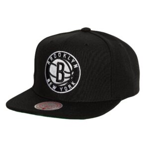 Mitchell & Ness Conference Patch Snapback Brooklyn Nets Hat Black 737420